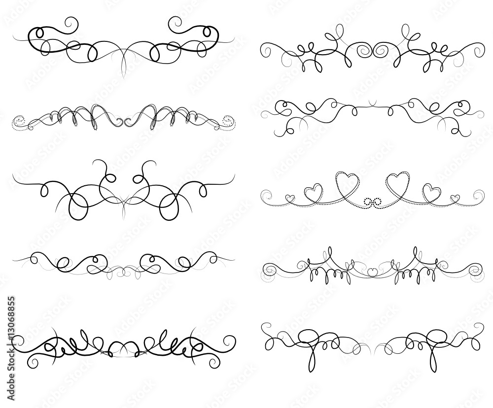 Fototapeta premium Collection of flower ornaments