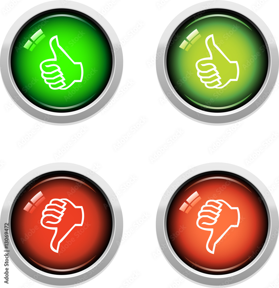 Thumbs Up / Down Buttons Stock Vector | Adobe Stock