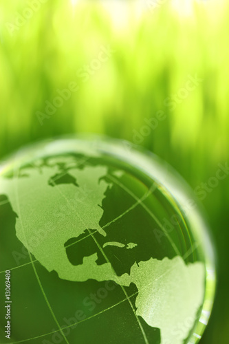 Glass earth in grass