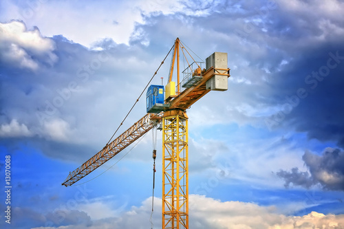 crane against a blue sky