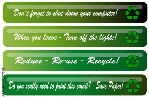 Office reminder headers for recycling