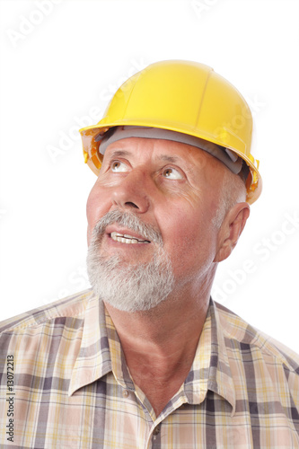 Builder looking away
