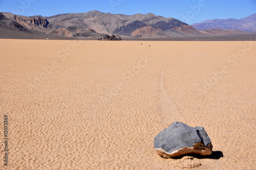 moving rocks of racetrack playa in death valley