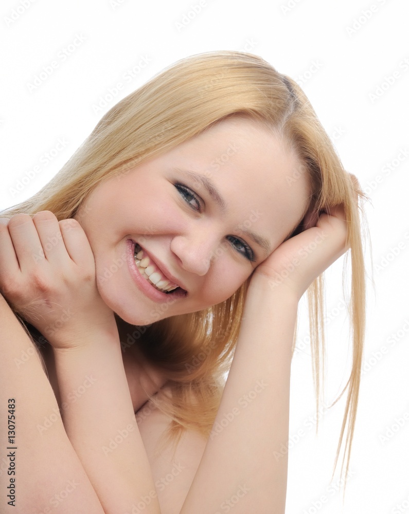 Teenager protrait on white Teenager protrait on white
