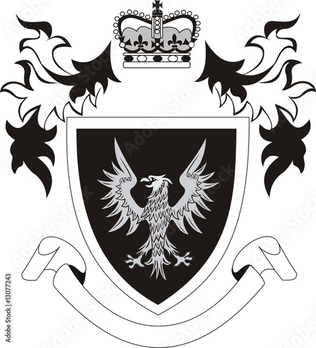 Grunge retro shield with eagle