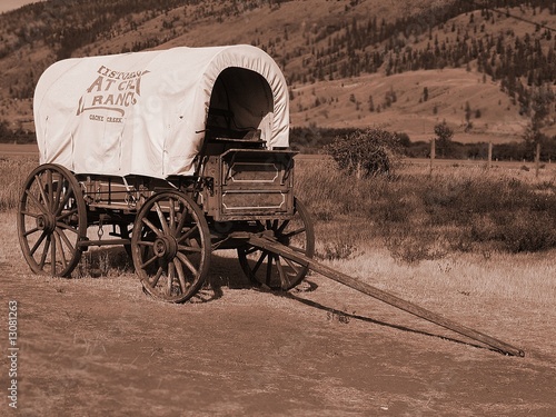 Fototapeta Settler's wagon