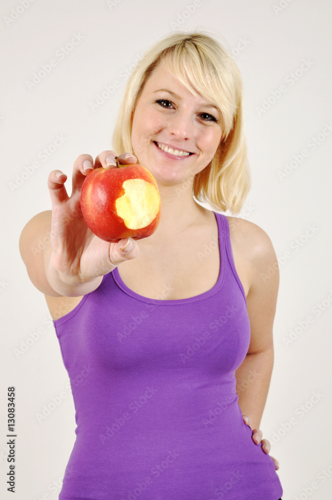 Frau mit Apfel Frau mit Apfel