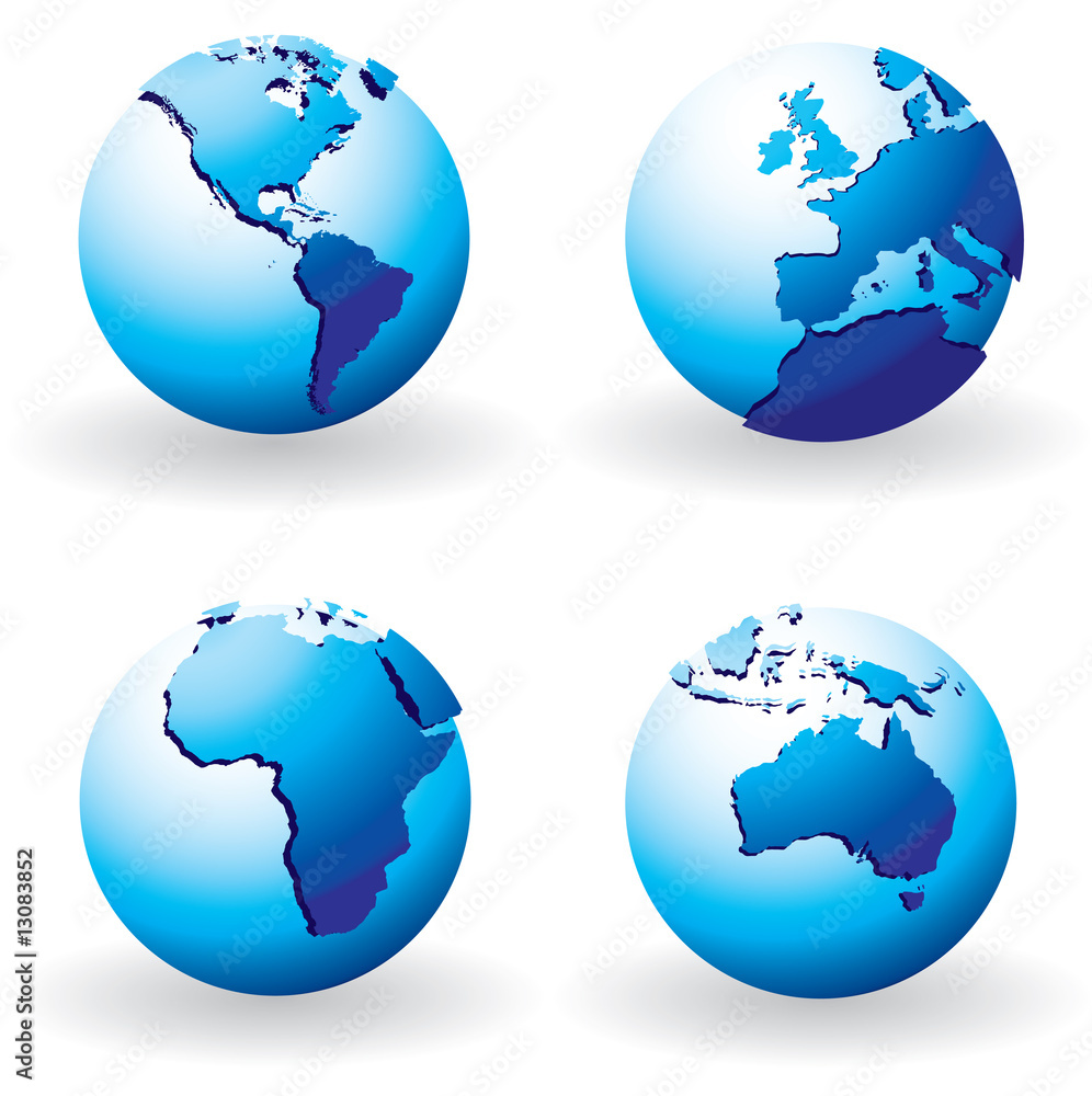 Fototapeta premium Globes with raised relief