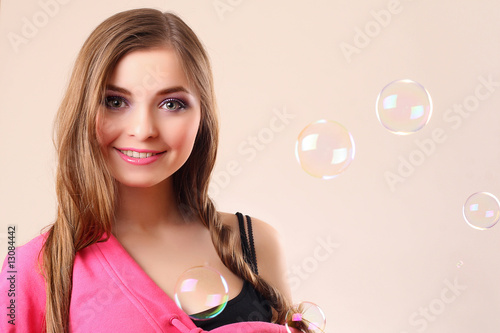 woman with bubbles