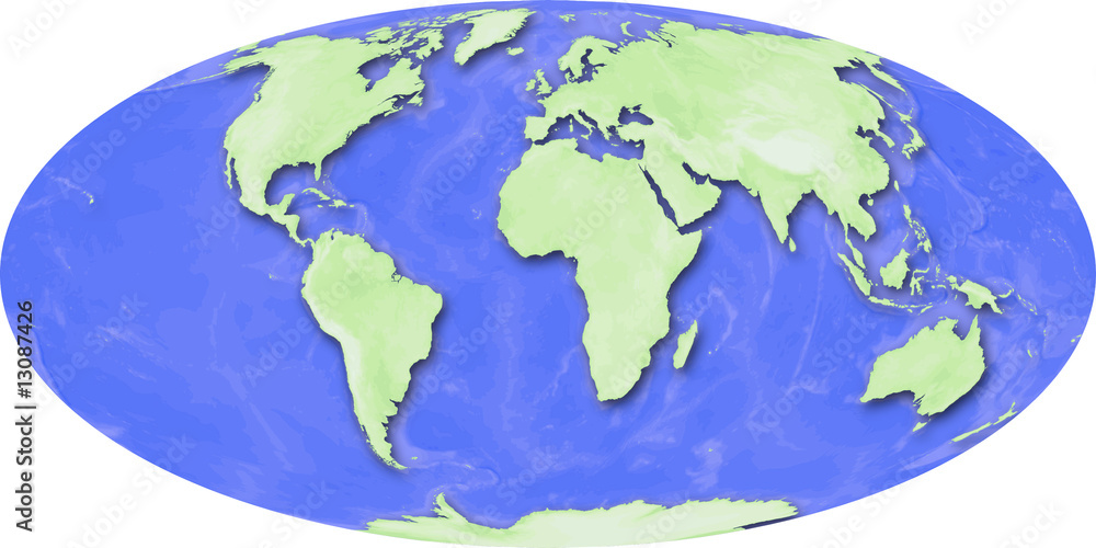 Mollweide Europe Centered World Map