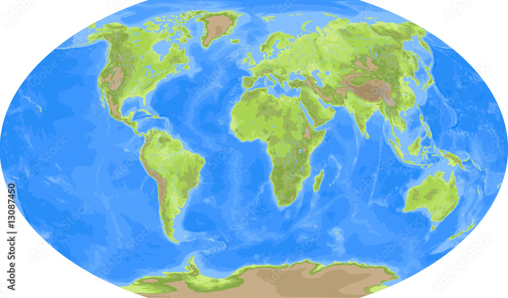 Fototapeta premium Robinson World Map Europe Centred