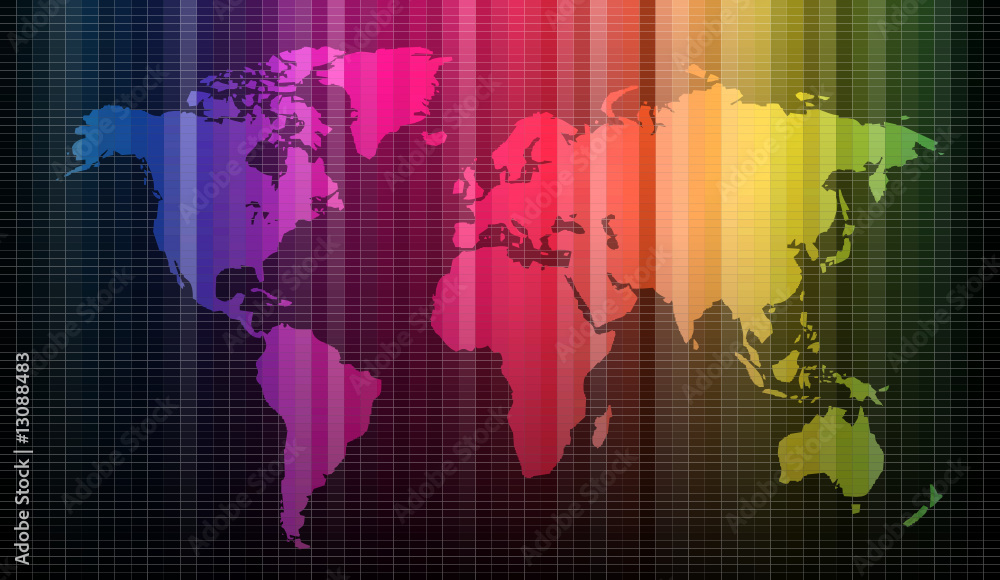 Obraz premium Vector Rainbow World