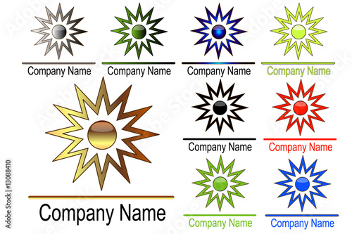 Sun design logo variation set