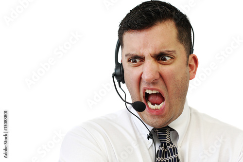 Angry Customer Service Man