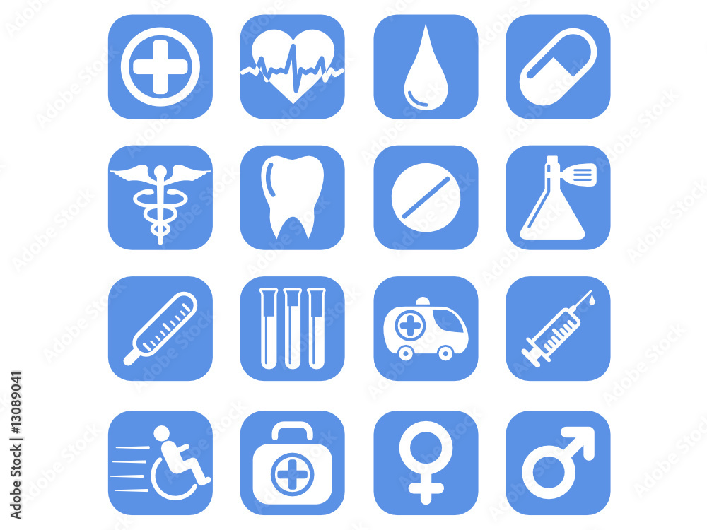Medical and health care vector icons Medical and health care vector icons