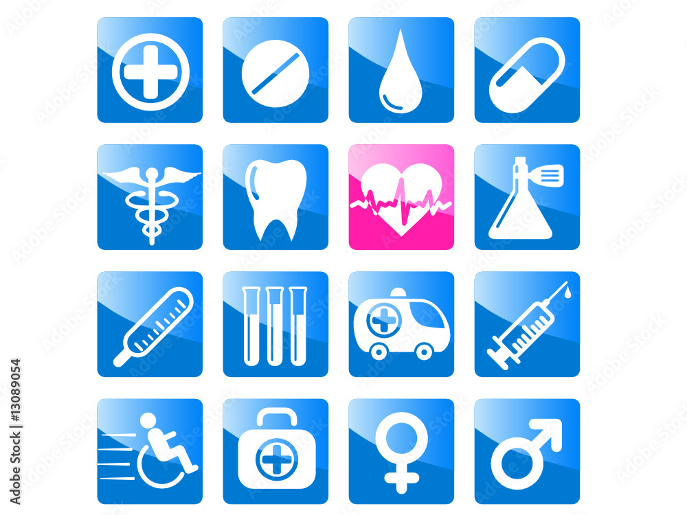 Medical and health care vector icons Medical and health care vector icons