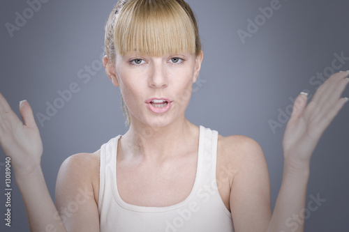 Young woman showing off her hands