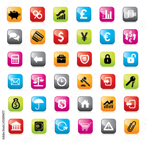Finance buttons, web elements.