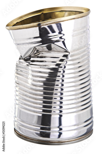 Crushed tin can