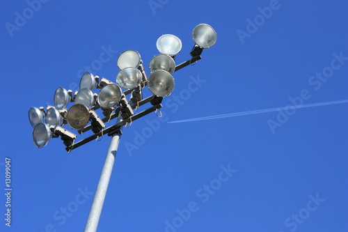 Stadium Lights with Airplane