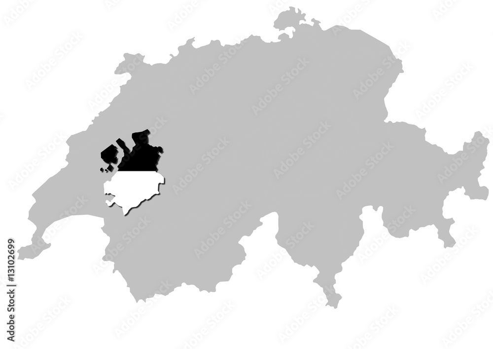 Kanton Freiburg auf Schweiz