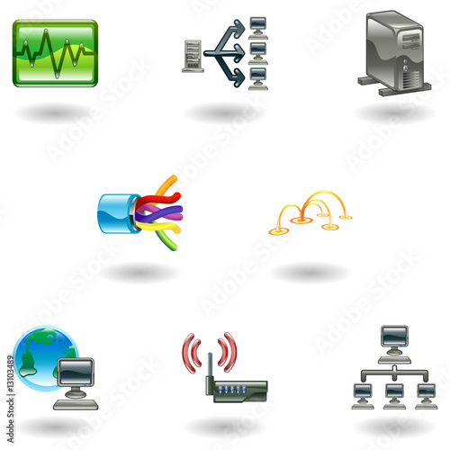 Glossy Computer Network Ico...