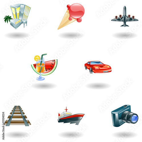 Travel and tourism icon set
