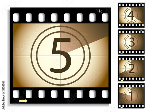 Film countdown with shadows