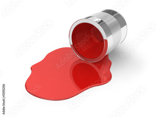 Red spilled paint