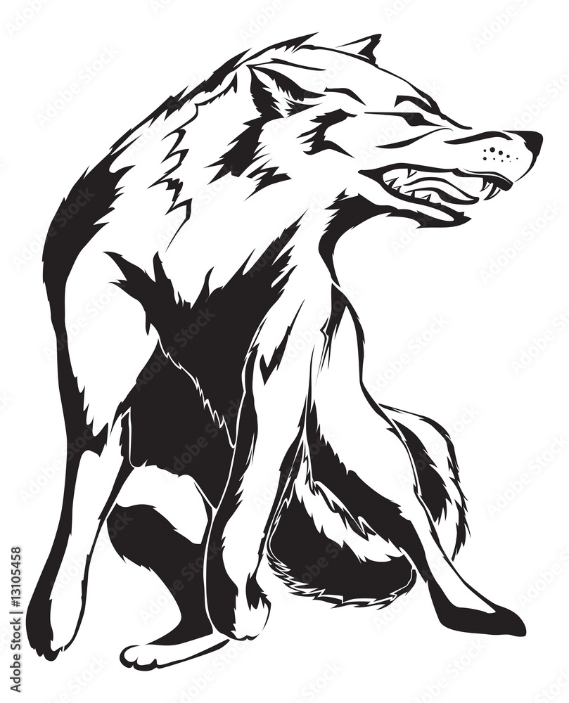 Angry Wolf Stock Illustration  Download Image Now  Wolf Illustration  Sketch  iStock