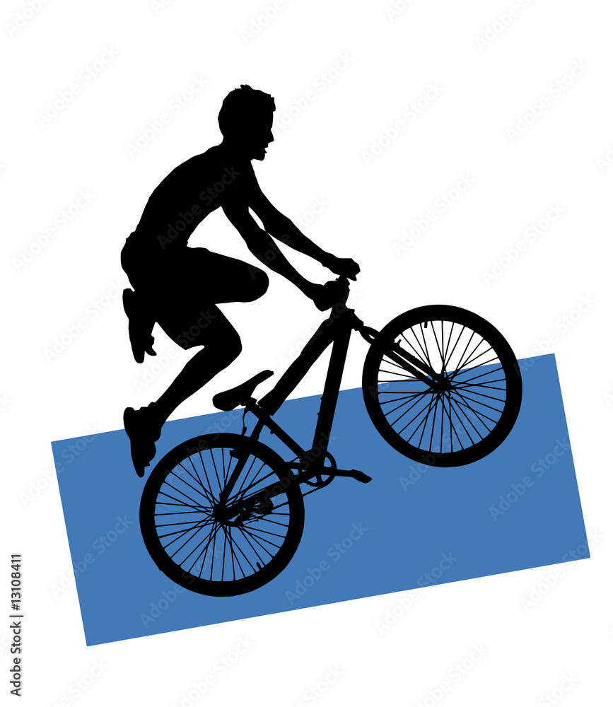 vector extreme sport - jump with a mountain bike vector extreme sport - jump with a mountain bike
