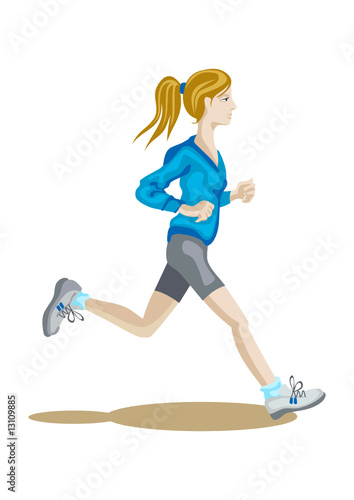 girl is jogging