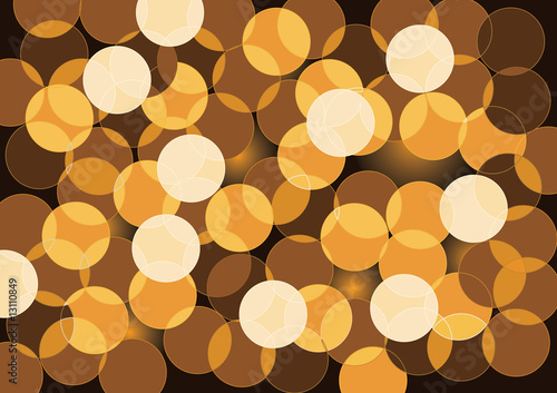 Golden bokeh. Vector.