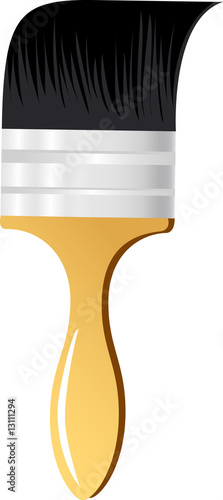 New paintbrush isolated on a white background.