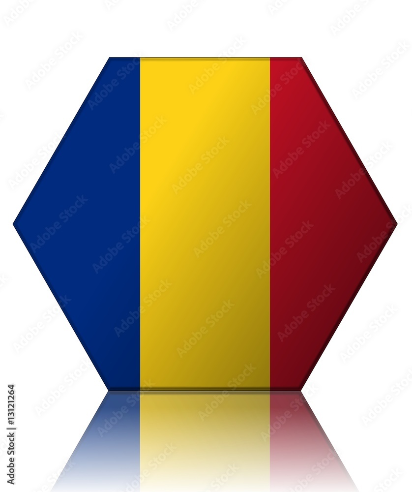 Fototapeta premium roumanie drapeau hexagone romania flag