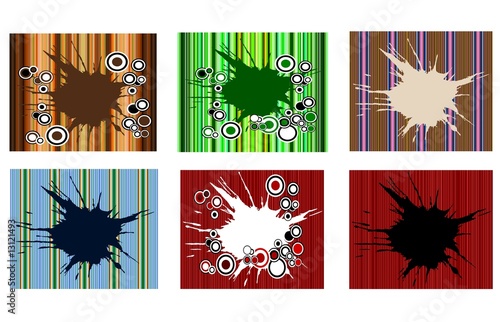 Stripes Spot Vector Background Set