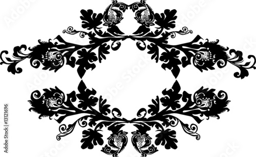 black simple design foliage