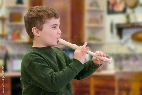 Child Playing Recorder