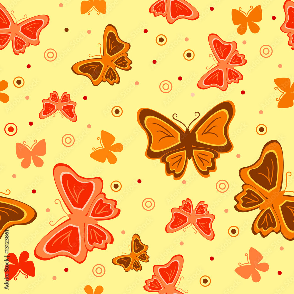 Abstract seamless background with butterflies