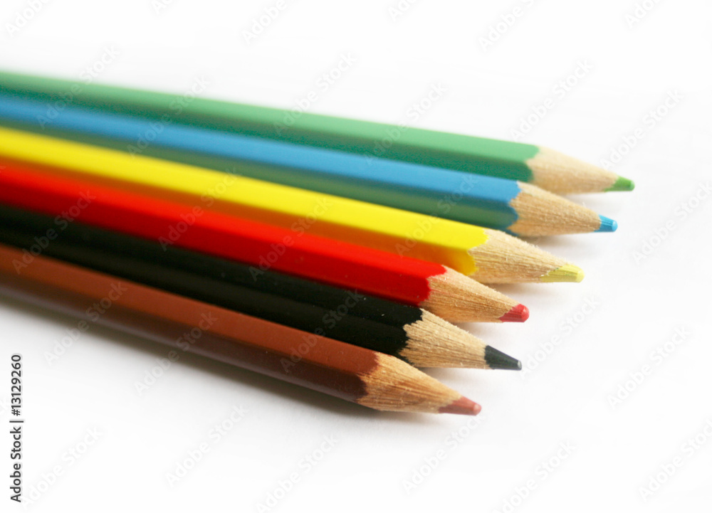 rainbow colored crayons on white isolated rainbow colored crayons on white isolated