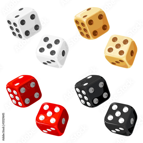 Dice in four colors