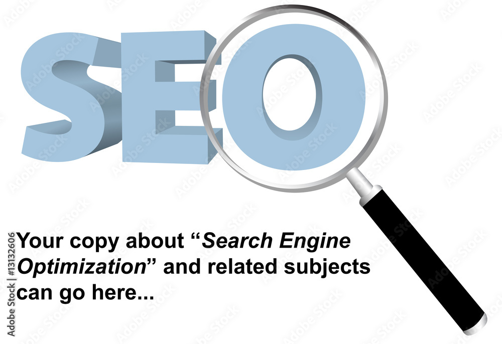 Fotografie SEO search engine optimized magnifying glass website page backgr