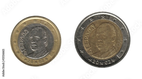 Spain, 1 and 2 euro coins