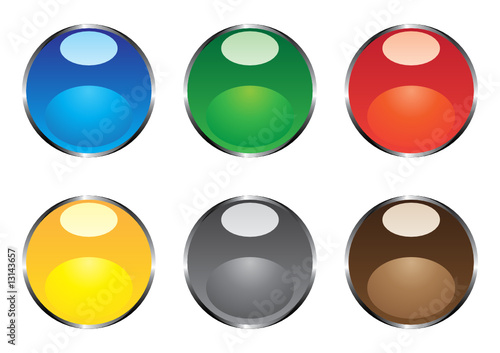 Varicoloured round brilliant buttons