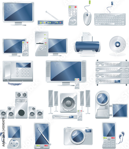 Vector home electronics icon set