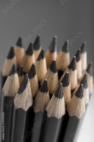 A bunch of graphite pencils