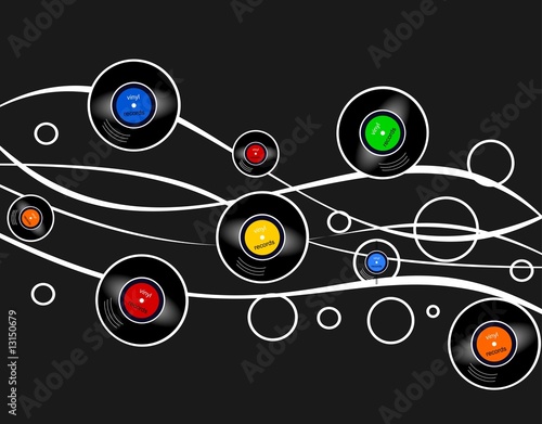 Vinyl Records Wave Design Vector
