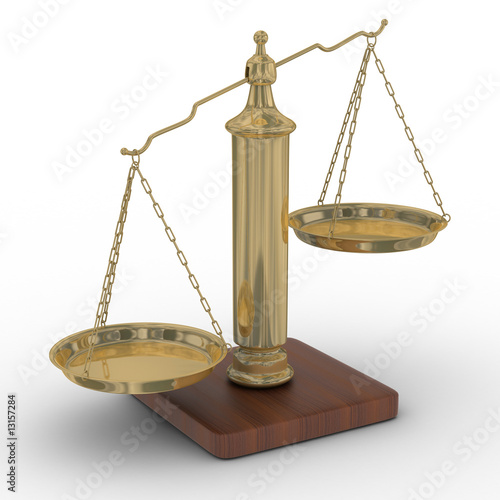 Scales justice on a white b...