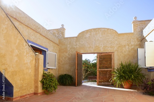 Spanish golden mediterranean courtyard house