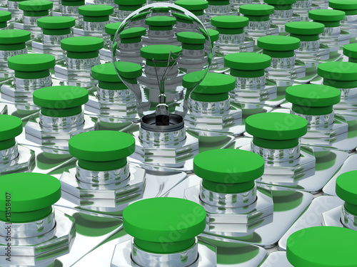 Green buttons and one bulb....